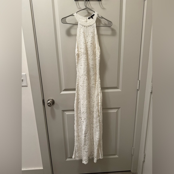 Maje White knit midi dress Lace Halter-Style Maxi Dress - Picture 6 of 11